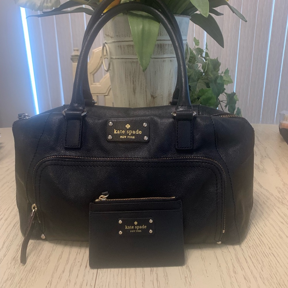 BUNDLE kate spade of New York leather handbag, and card wallet with zipper pouch